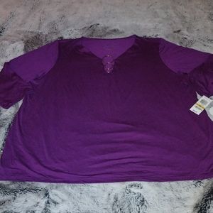 NWT INC international concepts purple 3/4 sleeve top 3X